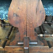 Monastery table - 9 chairs and 2 Louis XIII oak armchairs.