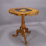 Edelweiss marquetry side table Brienz Switzerland 1900