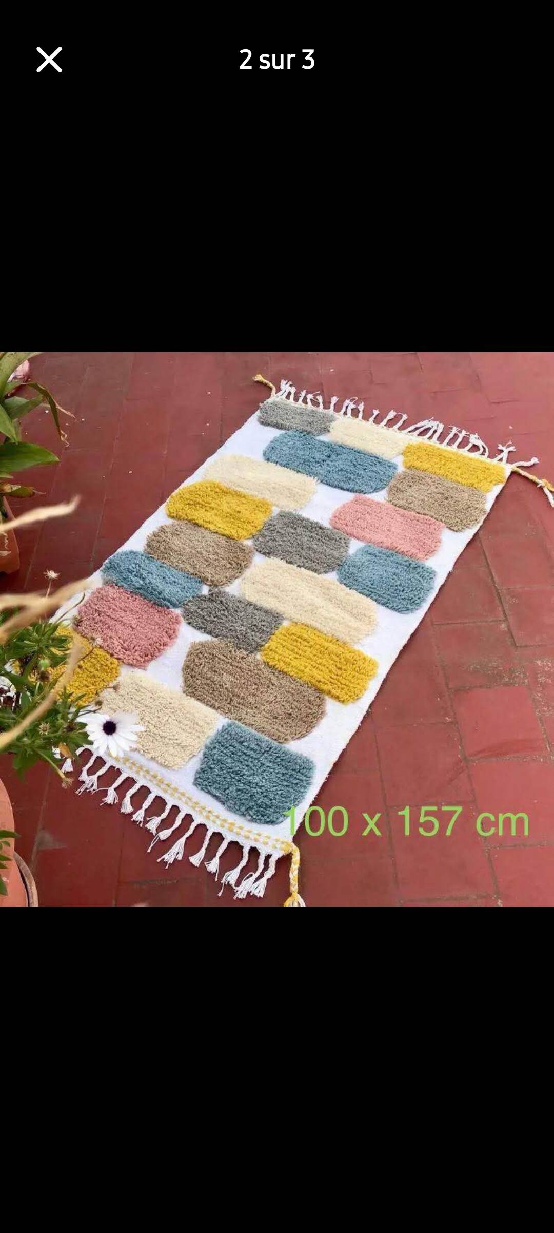 Handmade Berber hallway rug made of wool.