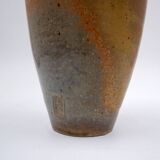 Vintage brown ceramic vase stamped "PV"