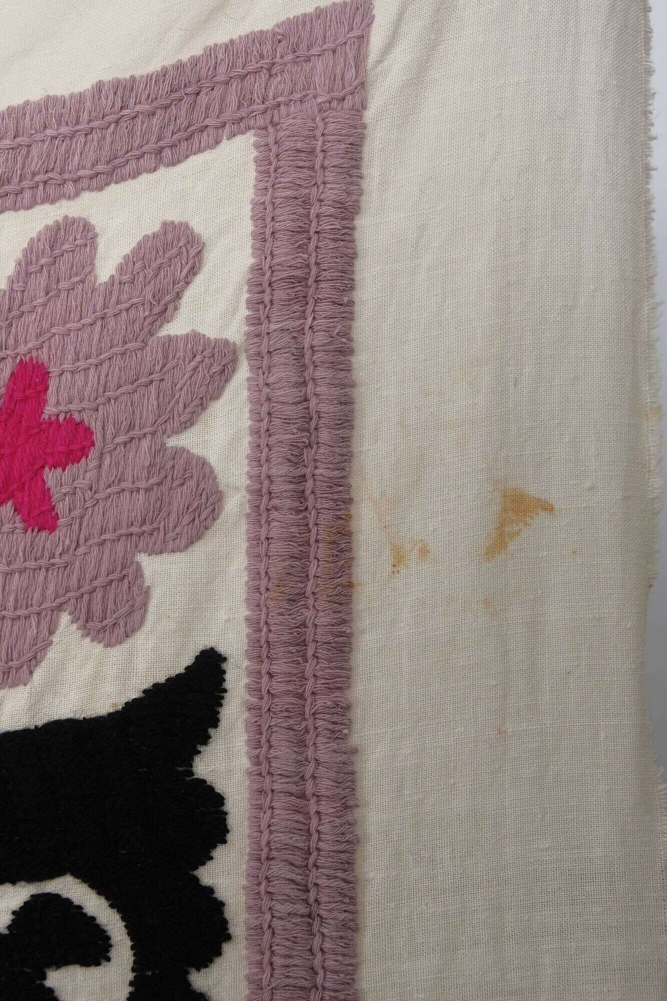Vintage hand-embroidered tablecloth 65x361 cm