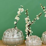 Set of three vintage glass flower holders