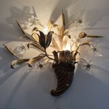 Mid-century design banci style wall lamp sconce crystal flower bouquet