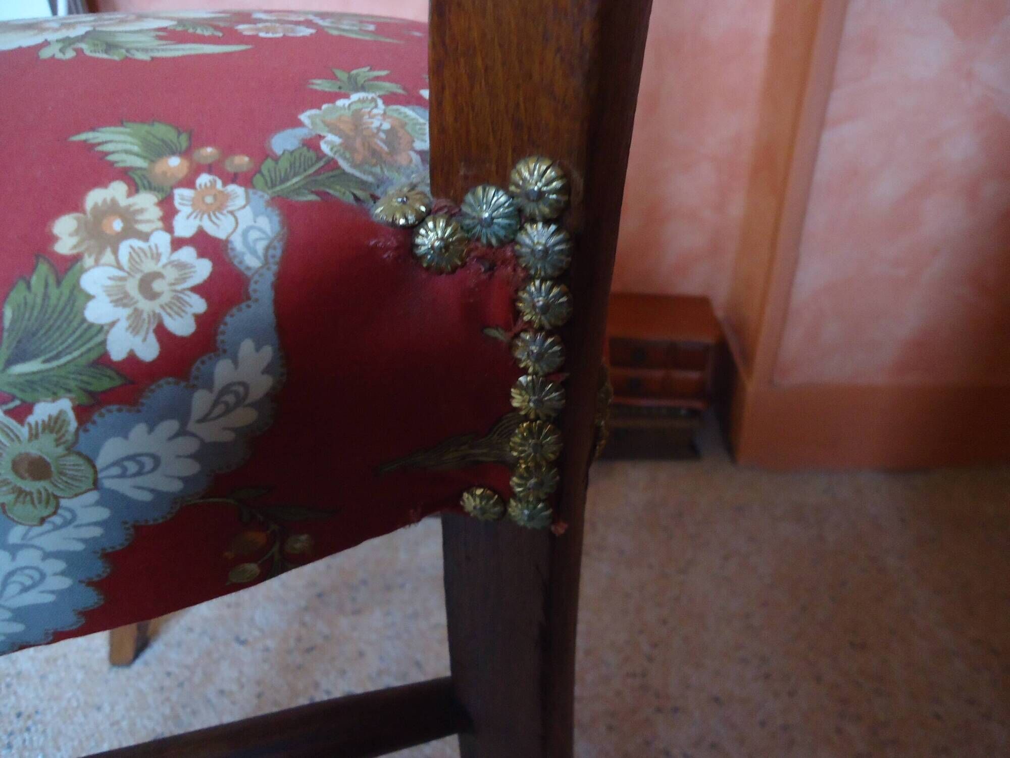 Floral fabric chair