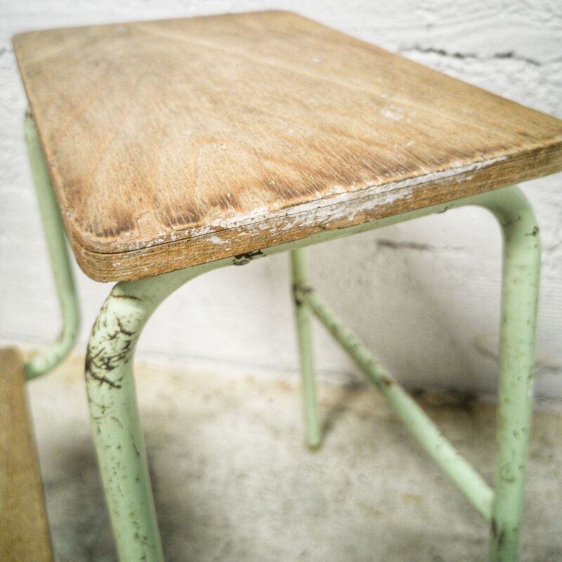 Metal and wood stepladder