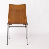 1 sur 4 chaises empilables vintage en teck et métal des années 1970, Allemagne