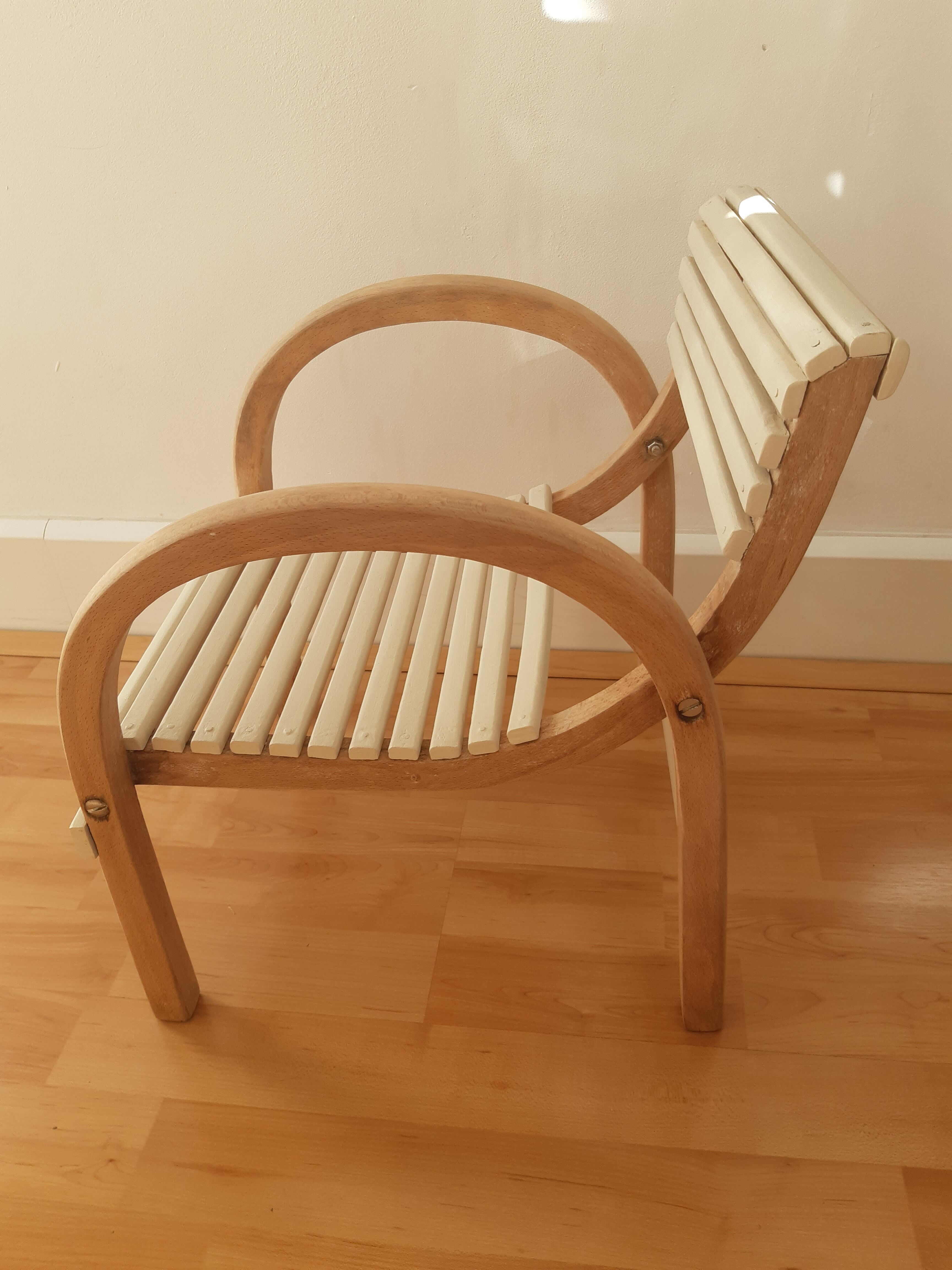 Baumann chair curved wood
