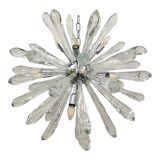 Murano Glass Ice Clear Sputnik Italian Chandelier