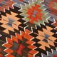 5x11 Multicolor Geometric Style Kilim Rug, Hanmade Wool Area Rug, 162x342Cm