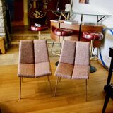 PAIR OF VINTAGE 4-SIDED CHAIRS BY PIERRE GUARICHE 1950