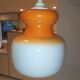 Pendant light in orange and white opaline