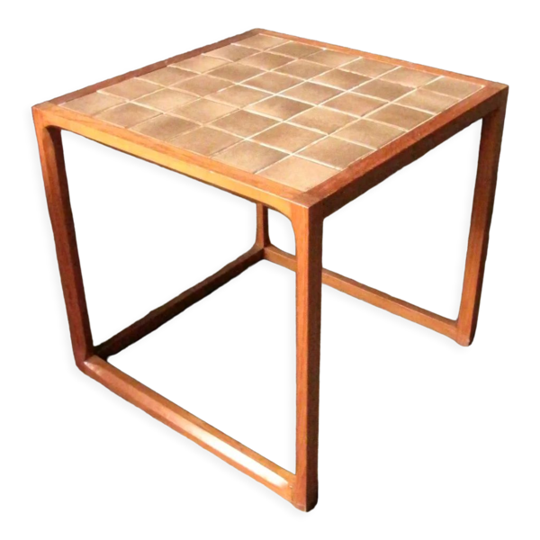 Table d’appoint danoise carrée en teck par Kai Kristiansen, Danemark Années 70