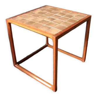 Table d’appoint danoise carrée en teck par Kai Kristiansen, Danemark Années 70