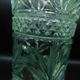 Green pressed-moulded crystal vase