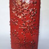 Red ceramic vase Scheurich Germany 70s
