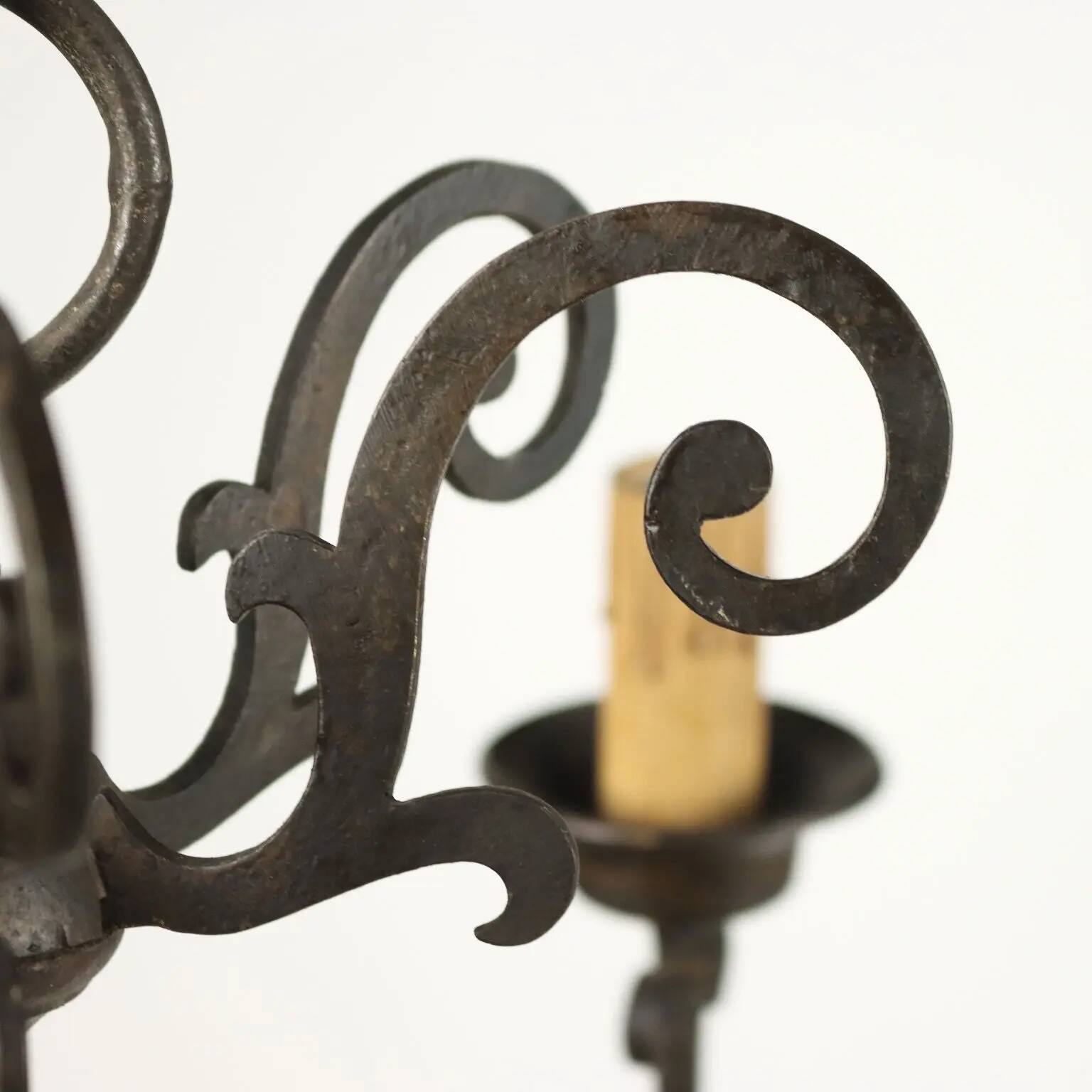 Antique chandelier with 6 lights in bronze, Netherlands, 18th century