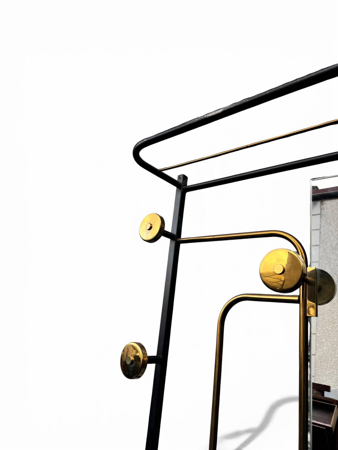1960s modernist wardrobe. Gold lacquered metal.