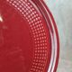 Large antique red cake plate – checkered pattern – attributed to Saint-Clément 🍒