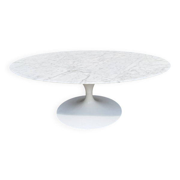 Originele Knoll Tulip Ovale Salontafel Eero Saarinen Arabescato mat 107x70
