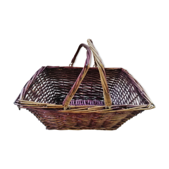 Panier de cueilette en osier vintage