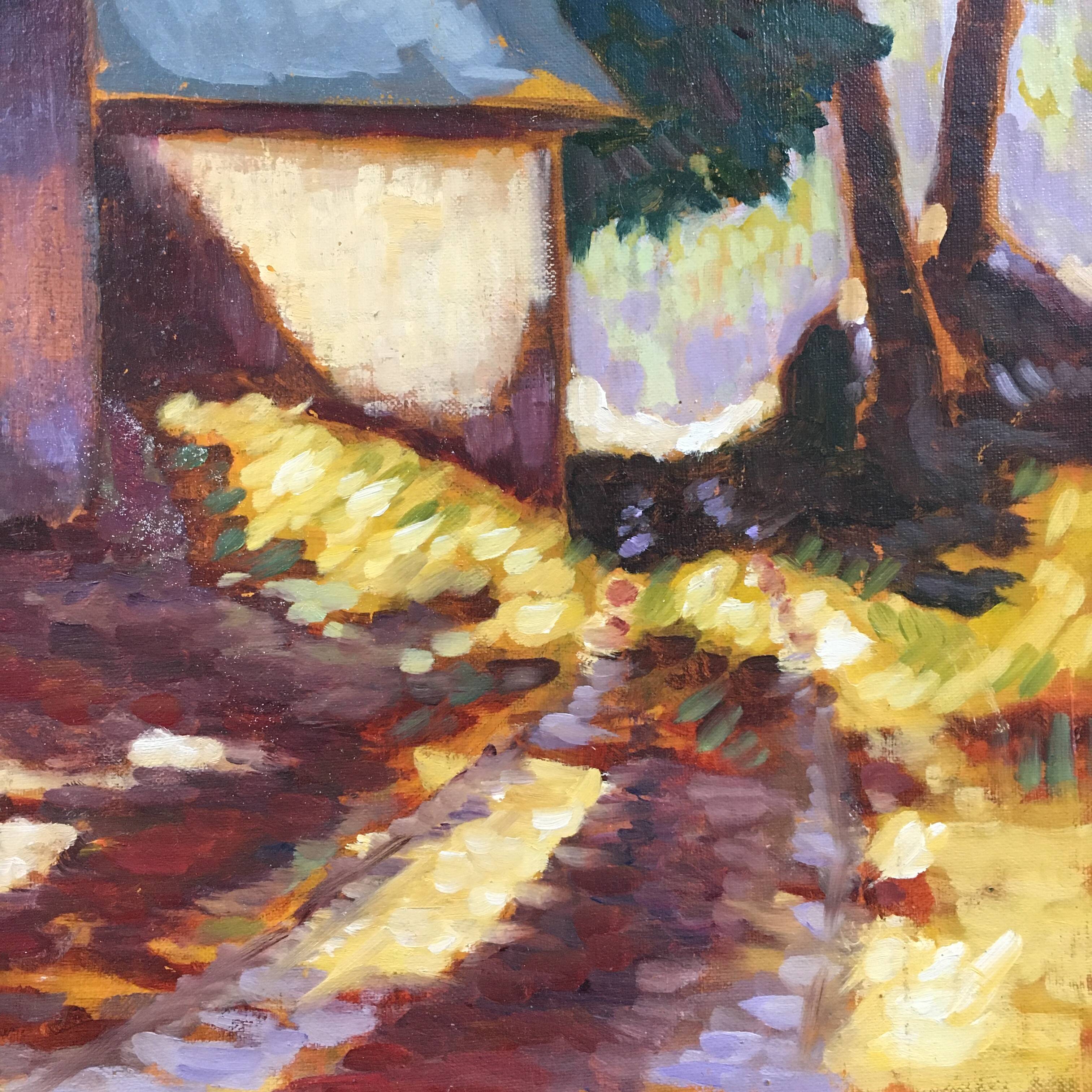 Tableau chapelle bretonne fauve