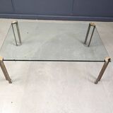 Peter Ghyczy T24 Pioneer Glass and Cast Brass rectangular Coffee