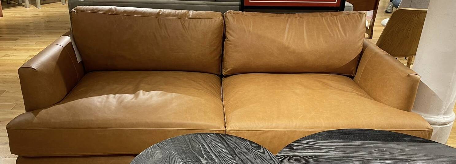 West Elm 3-seater leather sofa