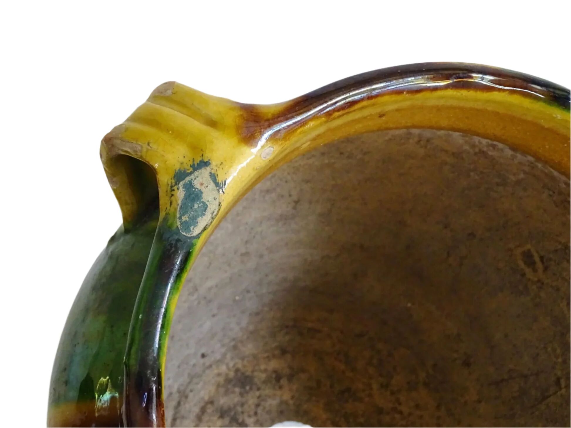 Jardinière ancienne en céramique française de Castelnaudary