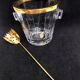 Ice bucket, moulded crystal made in Belgium by Val Saint Lambert