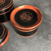Asia decor animal paint decor of animal paint orange/black indoor laqué