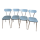 Série de 4 chaises Formica bleues vintage