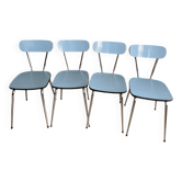 Set of 4 vintage blue Formica chairs