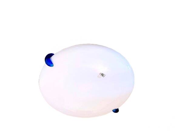 Large white Murano glass ceiling light, Italy, 1980s
