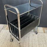 Vintage side table with magazine rack from the 70s