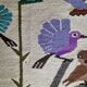 Handcrafted wall tapestry in dyed wool, bird decor, 67 cm by 84 cm