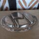Stainless steel oval dish with compartments