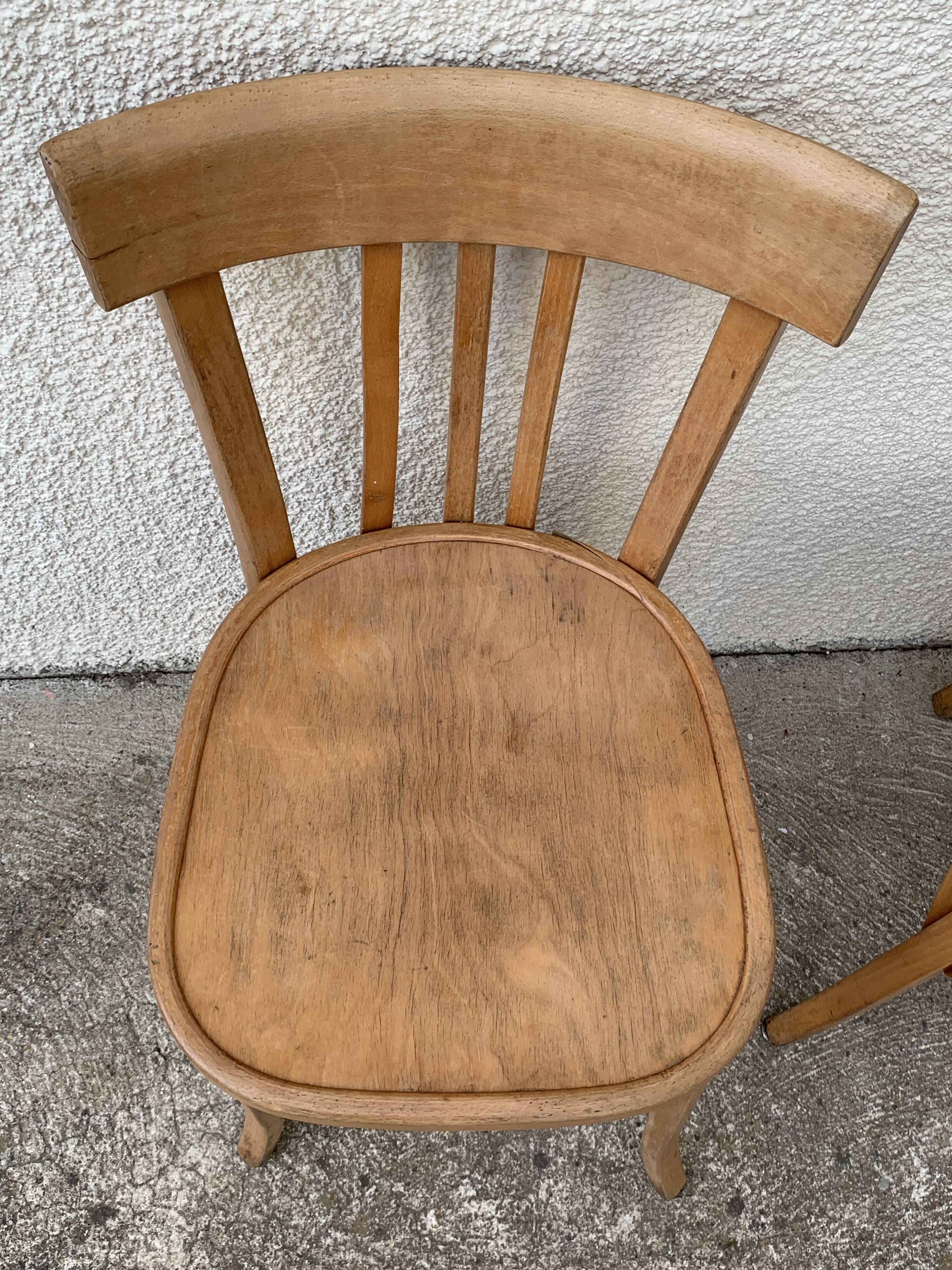 Suite of 4 chairs bistro Baumann 1967