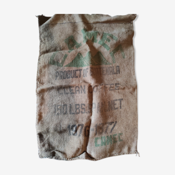 Ancien sac en toile de jute vintage café du Guatemala 1977-1978