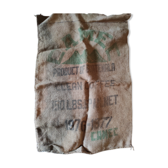 Ancien sac en toile de jute vintage café du Guatemala 1977-1978
