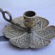 Gold metal candle holder