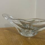 Large crystal bowl signed Daum Croix de Lorraine France.