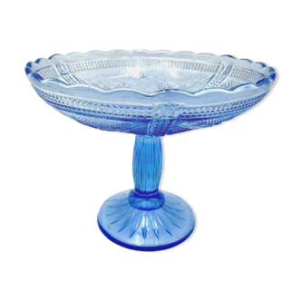 Blue platter from Ząbkowice, Poland, 1970s.