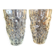 Pair of vintage 70s sculpted glass vases