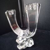 Daum asymmetrical crystal candle holder