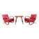 Bentwood lounge chairs with coffee table by Jindřich Halabala, 1930s, set of 3