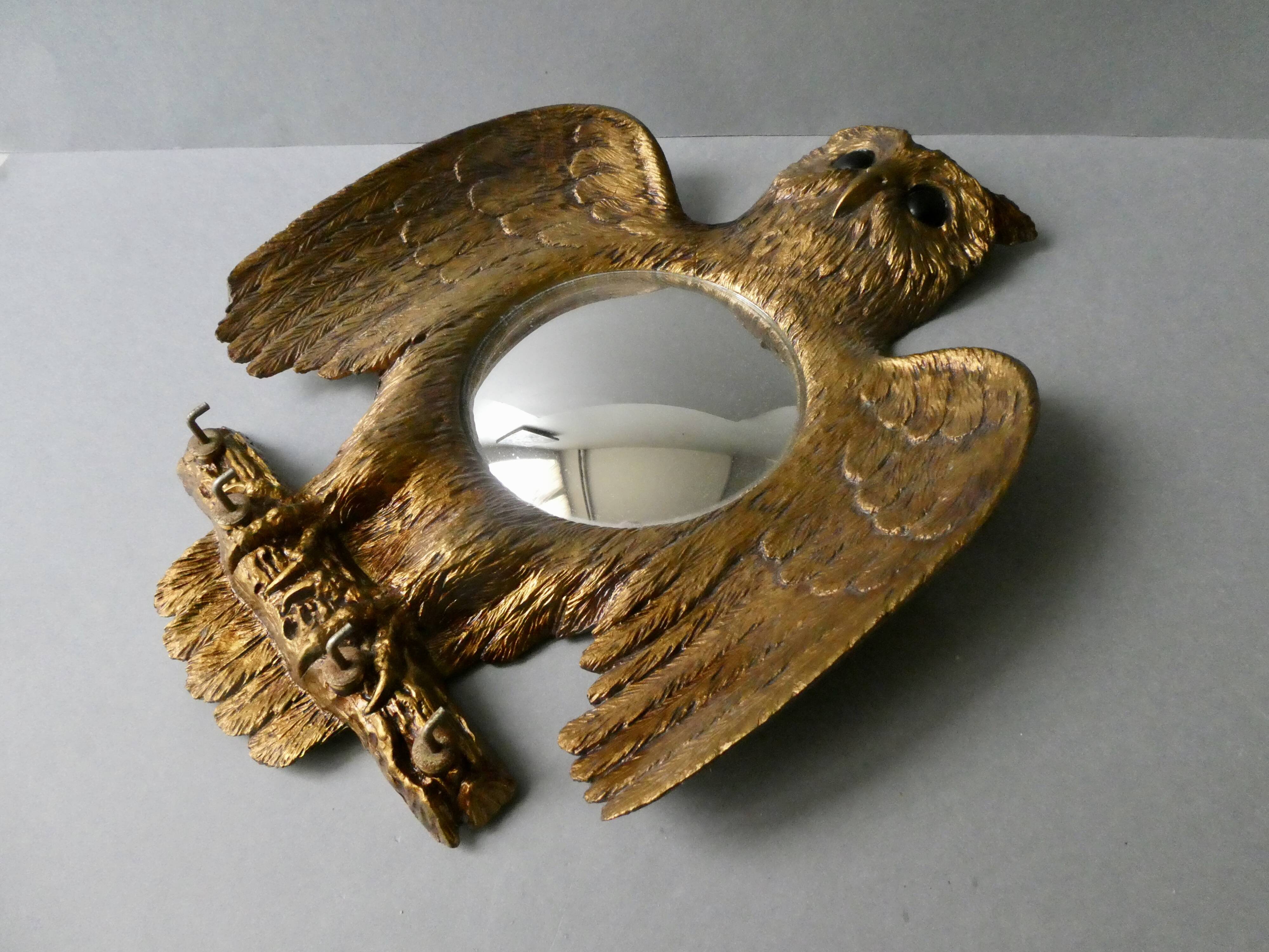 Witch's eye mirror, owl, key ring, 60s