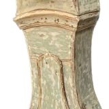 Antique mora clock long case, mint colour wood case 1800s