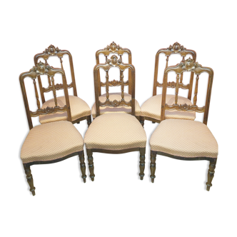 Ensemble de 6 chaises à manger en noyer Victorial