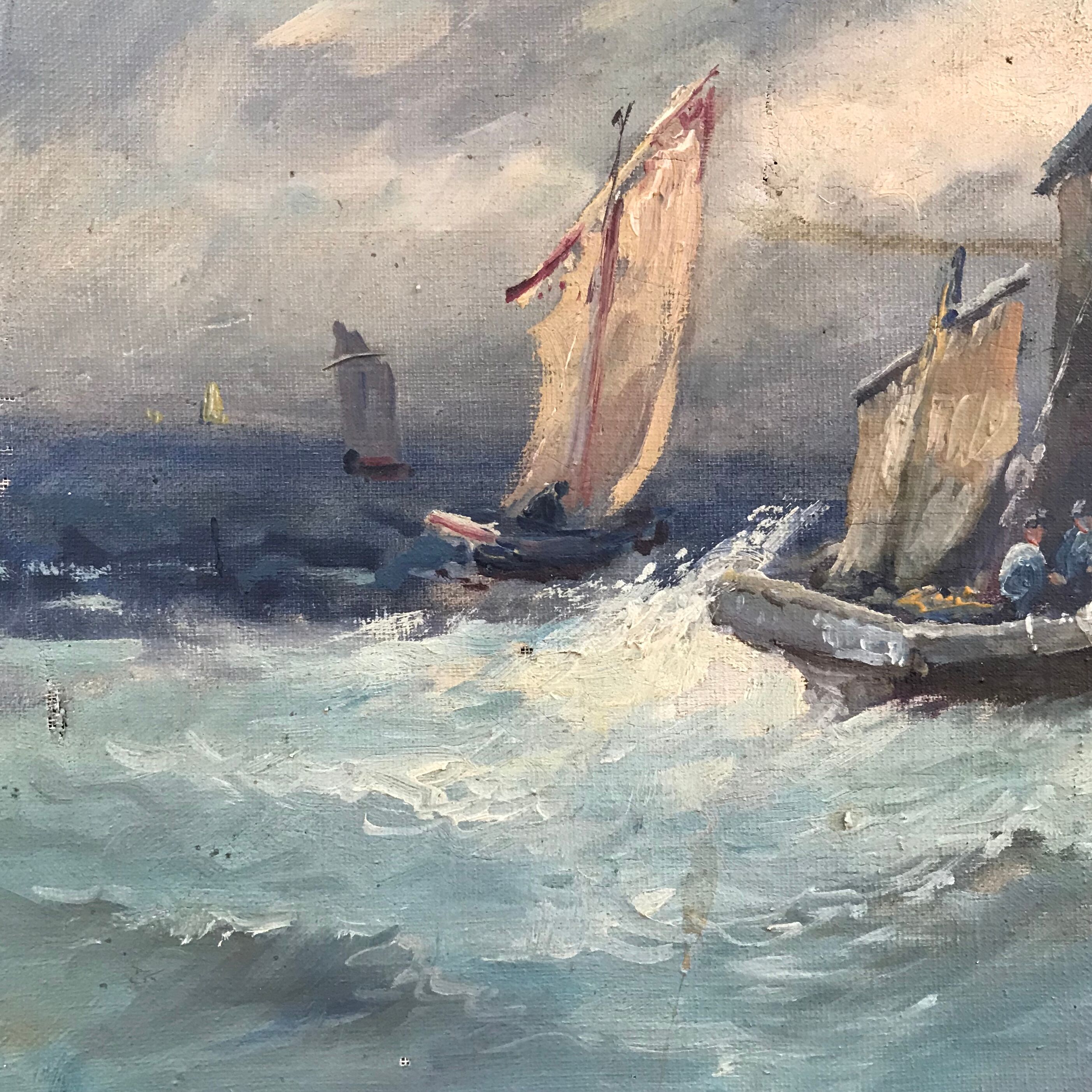 Table old fishing boats