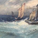 Table old fishing boats